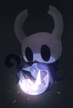 2_horns ambiguous_gender biped black_eyes cloak clothing glowing holding_lamp horn lamp melee_weapon nail_(weapon) solo weapon weapon_on_back blipbugbug hollow_knight_(franchise) team_cherry the_knight_(hollow_knight) arthropod vessel_(species) 2022 absurd_res hi_res