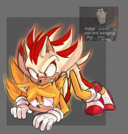 5_fingers all_fours anal anal_penetration angry anthro ass_up bite bodily_fluids clothing doggystyle drooling duo ear_bite fangs fingers footwear from_behind_position fur gloves hand_on_ground handwear hug hugging_another hugging_from_behind humping inhibitor_ring inner_ear_fluff long_nose looking_up_at_partner male male/male penetration questionable_consent quills_(anatomy) red_body red_eyes red_fur saliva sex shoes sneakers super_transformation tail tears teeth text thrusting tongue tongue_out tuft yellow_body yellow_fur martyjade23 hotel_transylvania sega sonic_the_hedgehog_(film) sonic_the_hedgehog_(series) dracula_(hotel_transylvania) shadow_the_hedgehog sonic_the_hedgehog super_shadow super_sonic eulipotyphlan hedgehog mammal english_text meme