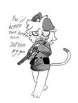adolescent anthro feet female gun ranged_weapon school school_shooting shooting weapon young jiangter panra domestic_cat felid feline felis lagomorph leporid mammal rabbit hi_res