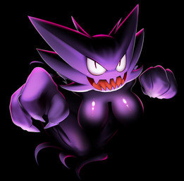 black_background breasts claws female floating_hands grin looking_at_viewer not_furry nude open_mouth pokemorph simple_background smile solo elpatrixf nintendo pokemon generation_1_pokemon ghost haunter humanoid pokemon_(species) spirit 2015
