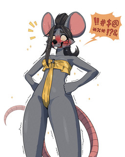 anthro biped blush breasts clothed clothed_anthro clothed_female clothing female fingers front_view fur hair simple_background solo standing tail teeth tongue nulia golden_week ratricia_(el-k) mammal mouse murid murine rodent 2026 4:5 digital_drawing_(artwork) digital_media_(artwork) hi_res