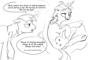 cutie_mark dialogue duo female feral horn male text silfoe friendship_is_magic hasbro my_little_pony mythology shining_armor_(mlp) twilight_velvet_(mlp) equid equine mammal mythological_creature mythological_equine unicorn 2015 3:2 digital_drawing_(artwork) digital_media_(artwork) english_text monochrome