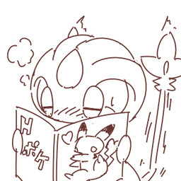blush bodily_fluids book cleft_tail simple_background solo sweat tail white_background crepix nintendo pokemon generation_1_pokemon generation_4_pokemon legendary_pokemon pikachu pokemon_(species) uxie 1:1 2015 black_and_white low_res monochrome sketch