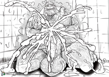 anthro areola arm_hair bald balls bathroom belly belly_hair big_areola big_balls big_breasts big_nipples big_penis bodily_fluids body_hair breasts chest_hair cum cum_everywhere cum_on_face cum_on_ground cum_volcano drooling ejaculation elderly elderly_anthro elderly_male erect_nipples erection excessive_cum excessive_genital_fluids facial_hair fangs foreskin front_view gaping gaping_urethra genital_fluids genital_raphe genitals hair hairy hairy_balls hairy_legs half-closed_eyes heart_symbol huge_balls huge_breasts huge_hips huge_nipples huge_penis huge_thighs humanoid_genitalia humanoid_penis hyper hyper_balls hyper_foreskin hyper_genitalia hyper_nipples hyper_penis kneeling long_nipples looking_at_viewer looking_pleasured male messy montgomery_glands moobs morbidly_obese morbidly_obese_anthro morbidly_obese_male muscular muscular_male narrowed_eyes navel nipples nude obese obese_anthro obese_male orgasm overweight overweight_anthro overweight_male pecs penis pubes raphe_(anatomy) retracted_balls retracted_foreskin saggy_scrotum saliva scrotal_raphe scrotum_flap shower simple_background smile solo spread_urethra spreading steam steam_clouds stubble sweat teeth text thick_thighs tile tongue tongue_out ugly_bastard urethra urethral wet wide_hips saberkenji joseph_macduff canid canine canis domestic_dog mammal molosser pug small_molosser toy_dog 2025 absurd_res digital_drawing_(artwork) digital_media_(artwork) english_text hi_res japanese_text monochrome watermark
