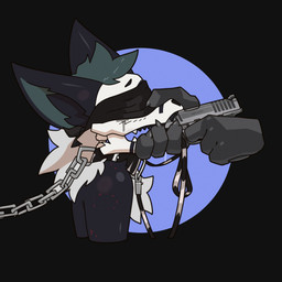 ambiguous_gender anthro bdsm bite_mark bite_mark_on_arm black_body black_ears black_fur black_inner_ear_fluff black_markings black_teeth blindfold bodily_fluids bondage bone bound bruised bruised_arm bruised_ear chain chain_collar chain_leash chained chest_fur claws collar crying disembodied_hand drooling duo ears_back ears_up fangs fellating_firearm fluffy fluffy_chest fur grey_body grey_fur grey_hair grey_hands gun gun_in_mouth gun_play gunplay gunpoint hair hand_on_chin handgun head_tilt head_tuft hickey holding_chin holding_gun holding_head holding_object holding_ranged_weapon holding_weapon inner_ear_fluff leash leashed_collar makeup male markings mascara object_in_mouth open_mouth pistol pivoted_ears pointing_gun questionable_consent ranged_weapon running_makeup running_mascara saliva sensory_deprivation simple_background skull solo_focus spinal_cord submissive submissive_male teal_ears teal_hair tears teeth tuft unsafe_weapon_practices weapon weapon_in_mouth marcus_gray canid canine canis domestic_dog mammal skulldog_(species) 1:1 2026 colored digital_drawing_(artwork) digital_media_(artwork)