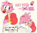 anthro apple big_butt bulge bulge_in_face butt crotch_sniffing duo female food fruit fur musk pig_nose pink_body pink_fur plant pubes sniffing strikethrough ota_(artist) peppa_pig sega sonic_the_hedgehog_(series) amy_rose eulipotyphlan hedgehog mammal absurd_res hi_res