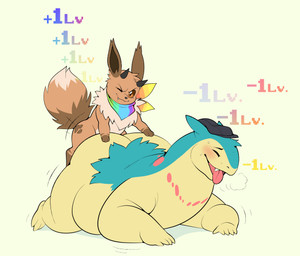 ambiguous_gender attribute_theft butt clothing duo fat_belly feral hat hat_only headgear headgear_only headwear headwear_only horn intersex intersex/male kerchief larger_sub level_difference level_drain looking_pleasured male mostly_nude neckerchief neckwear size_difference submissive tongue tongue_out conditional_dnp erobos mythology nintendo pokemon chip_(dragonvee) fan_character dragon eeveelution generation_2_pokemon hybrid_pokemon mythological_creature mythological_scalie pokemon_(species) scalie typhlosion absurd_res hi_res