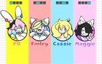 5_fingers anthro backwards_baseball_cap backwards_hat baseball_cap bell bell_collar black_baseball_cap black_hair blonde_hair blue_clothing blue_eyes blue_hair blue_topwear blush blush_stickers breasts character_select chest_tuft cleavage clothed clothed_anthro clothed_female clothed_human clothing collar cute_fangs devil_horns_(gesture) eye_through_hair eyebrow_through_hair eyebrows fangs female fingers fur furgonomic_baseball_cap furgonomic_hat furgonomic_headwear furgonomics gameplay_mechanics gesture green_eyes group hair hand_gesture hat headgear headwear inner_ear_fluff jingle_bell jingle_bell_collar light_body light_skin long_ears multicolored_eyes multicolored_hair open_mouth open_smile pink_eyes pink_hair purple_clothing purple_eyes purple_topwear rainbow_hair smile smiley_face spiked_collar spikes teeth topwear translucent translucent_hair tuft two_tone_eyes two_tone_hair white_body white_fur yellow_clothing yellow_eyes yellow_topwear theycallhimcake mario_bros nintendo super_mario_3d_world cassie_torbjornson finley_(theycallhimcake) maggie_applebee pb_(theycallhimcake) canid canine canis domestic_cat domestic_dog felid feline felis human lagomorph leporid mallkin mammal rabbit 2025 absurd_res bust_portrait digital_drawing_(artwork) digital_media_(artwork) english_description hi_res portrait busty_boy_(lore) male_(lore)