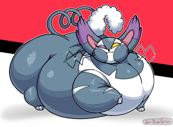 :3 belly big_belly big_cheeks chubby_cheeks curled_tail dipstick_ears ear_markings eyelashes female feral fur grey_body grey_fur huge_hips markings monoboob morbidly_obese morbidly_obese_female morbidly_obese_feral multicolored_ears obese obese_female obese_feral one_eye_closed overweight overweight_female overweight_feral pupils quadruped simple_background slit_pupils solo tail thick_thighs three-quarter_view whiskers wide_hips wink yellow_sclera johndrawfatties nintendo pokemon felid feline generation_4_pokemon mammal pokemon_(species) purugly 2026 digital_drawing_(artwork) digital_media_(artwork) full-length_portrait hi_res portrait signature