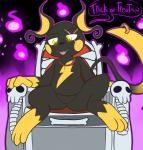 alternate_color chair furniture looking_at_viewer male piercing solo throne felino nintendo pokemon fan_character negachu generation_1_pokemon pokemon_(species) raichu 2018 absurd_res hi_res