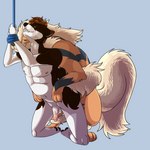 1:1 abs anal anal_penetration anthro anthro_on_feral anthro_penetrated antoszowa arcanine balls bestiality bite biting_lip biting_own_lip brown_body brown_fur canid canine canis dominant dominant_feral dominant_male duo feral feral_penetrating feral_penetrating_anthro forepaws_on_hips from_behind_position fur generation_1_pokemon genitals hair hi_res humanoid_genitalia humanoid_penis hybrid interspecies kneeling male male/male male_on_feral male_penetrated male_penetrating male_penetrating_male mammal mating_grip nintendo nude on_ground paws penetration penis pokemon pokemon_(species) pokephilia rope self_bite sex shaded size_difference smile teeth wolfdog