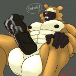 5_fingers abs anthro anthrofied balls belly big_balls big_muscles big_penis biped black_body black_eyes black_face black_fur black_glans black_hands black_head black_nipples black_penis bodily_fluids brown_arms brown_body brown_cheeks brown_ears brown_face brown_fur brown_head brown_legs buckteeth cheek_tuft closed_smile countershading cum cum_on_hand cum_on_own_hand cum_on_own_penis cum_on_penis cum_on_self dialogue erect_nipples erection exclamation_point facial_tuft fingers fur genital_fluids genital_focus genitals glans gloves_(marking) grey_background hand_on_leg hand_on_own_leg hand_on_own_penis hand_on_penis holding_object holding_own_penis holding_penis huge_balls huge_penis humanoid_genitalia humanoid_hands humanoid_penis hyper hyper_balls hyper_genitalia hyper_penis looking_at_viewer male male_anthro markings masturbation mouth_closed multicolored_body multicolored_face multicolored_fur muscular muscular_anthro muscular_male nipples nude nude_anthro nude_male orgasm pecs penile penile_masturbation penis penis_focus pink_nose pokemon_speak pokemorph presenting presenting_penis round_ears simple_background sitting small_ears small_eyes smile solo species_in_dialogue speech_bubble teeth text tuft vein veiny_penis white_balls white_belly white_chest white_face giganaut nintendo pokemon bidoof generation_4_pokemon mammal pokemon_(species) rodent 1:1 english_text hi_res signature species_name