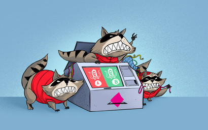 4_fingers all_fours ambiguous_gender angry biting_wire black_nose blue_background bottomless brown_body brown_fur claws clenched_teeth clothed clothing digitigrade feral fingers fur gloves_(marking) gradient_background group markings news_article_in_description radial_gradient_background raised_hand reaching red_clothing red_topwear red_vest semi-anthro shadow simple_background soft_shadow tail tail_markings teeth toe_claws topwear topwear_only trio vest wire gibran_aquino cc-by creative_commons instituto_nacional_electoral mammal procyonid raccoon 16:10 2023 cel_shading digital_media_(artwork) shaded widescreen