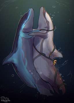 animal_genitalia animal_vulva blowhole blue_body bubble cetacean_genitalia cetacean_vulva closed_smile dorsal_fin duo female female/female female_feral feral feral_on_feral fin flippers flukes genitals grey_body mammary_slits mouth_closed plant sex smile tail tail_fin tan_body text tribadism underwater underwater_sex vaginal vines water hollyvardia alamoya_(hollyvardia) ziilee_(saber15) bottlenose_dolphin cetacean dolphin mammal marine oceanic_dolphin toothed_whale 2026 artist_name dated hi_res