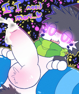 anthro ball_tuft balls black_body black_fur blush bodily_fluids clothing corruption cum cumshot dialogue ejaculation femboy footwear foreskin fur genital_fluids genital_focus genitals glowing glowing_eyes half-closed_eyes happy heart_symbol hypnosis hypnotic_eyes leggings legwear male mind_control narrowed_eyes nude nude_anthro nude_male open_mouth open_smile pattern_clothing pattern_footwear pattern_legwear pattern_socks pattern_stockings pattern_thigh_highs penis penis_focus ringed_eyes scarf smile socks solo stockings striped_clothing striped_footwear striped_legwear striped_socks striped_stockings striped_thigh_highs stripes text thigh_highs thigh_socks tuft white_body white_fur zaaru zaku_(zaaru) domestic_cat felid feline felis mammal english_text hi_res