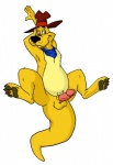 anthro balls clothing erection genitals hat headgear headwear male nude overweight overweight_anthro overweight_male penis solo tail thick_tail sdawg taz-mania warner_brothers thickley macropod mammal marsupial wallaby