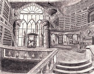 ambiguous_gender canterlot detailed_background feral inside pencil_(object) zero_pictured josh-5410 hasbro my_little_pony 2012 absurd_res hi_res traditional_media_(artwork)