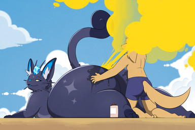 anthro applying_sunscreen beach big_butt butt clothing cloud duo fart fart_cloud fart_fetish farting_in_face farting_on_another farting_on_face forehead_gem gem huge_butt looking_back lotion lotion_bottle male male/male nervous nude rubbing_butt sand size_difference smelly smug sunbathing swimming_trunks swimwear rikuaoshi nintendo pokemon archie_(freakyahhretreiver) percy_(rbaker) alolan_form alolan_meowth bird_dog canid canine canis domestic_cat domestic_dog felid feline felis generation_7_pokemon golden_retriever hunting_dog mammal pokemon_(species) regional_form_(pokemon) retriever 3:2 hi_res