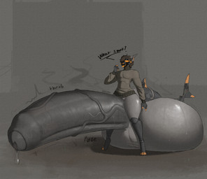anthro balls balls_on_ground big_balls big_penis bodily_fluids bottomless bottomless_anthro bottomless_male clothed clothing dialogue erection fin foreskin genital_fluids genitals glistening glistening_balls glistening_genitalia glistening_penis grass hair huge_balls huge_penis humanoid_genitalia humanoid_penis hyper hyper_balls hyper_genitalia hyper_penis leaking_precum machine male male_anthro medium_hair motion_lines musk musky_penis number number_on_body open_mouth penis plant precum shark_tail shirt simple_background solo sweat sweater sweaty_balls sweaty_genitalia tail tail_fin text throbbing throbbing_penis tongue tongue_out topwear turtleneck vein veiny_penis visor ace0t0nic ethan_(humbug) aquatic fish hybrid protogen shark absurd_res digital_drawing_(artwork) digital_media_(artwork) hi_res