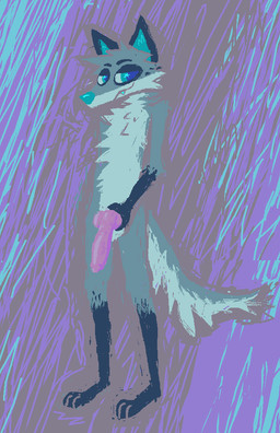 abstract_background anatomically_correct anatomically_correct_genitalia anatomically_correct_penis animal_genitalia animal_penis anthro bedroom_eyes blue_body blue_fur canine_genitalia canine_penis fur genitals holding_own_penis holding_penis knot knotted_penis male narrowed_eyes nude_male penis seductive solo demensa emil_(demensa) canid canine canis coyote domestic_dog mammal full-length_portrait hi_res portrait