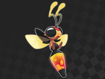 2_fingers 2_toes ambiguous_gender black_background black_eyes feet feral fingers grey_background happy open_mouth orange_body pattern_background simple_background solo toes wings kamabokobun fakemon nintendo pokemon arthropod lavampyri hi_res