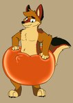 anthro aroused bottomwear bulge clothes_inflation clothing diaper diaper_inflation feeling flustered genitals grope inflatable inflation latex latex_diaper male orange_latex penis puffy solo squish underwear foxfixerdraws levi_sheppy canid canine canis domestic_dog german_shepherd herding_dog mammal pastoral_dog hi_res