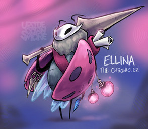 antennae_(anatomy) anthro biped empty_eyes female holding_melee_weapon holding_object holding_weapon lamp lantern melee_weapon name_drop neck_tuft solo standing text tuft weapon white_text wings upsidedownsmore hollow_knight_(franchise) team_cherry fan_character arthropod beetle cucujoid insect ladybug 2025 artist_name english_text hi_res