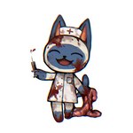 anthro blood blood_on_clothing blood_on_face bodily_fluids clothing eyes_closed female gore guts nurse_clothing nurse_uniform organs solo syringe uniform gantan animal_crossing nintendo mitzi_(animal_crossing) domestic_cat felid feline felis mammal 1:1