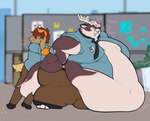 anthro duo male obese overweight weight_gain holidaysoftfox holiday_(holidaysoftfox) absurd_res hi_res