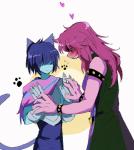 anthro blush clothed clothing duo female hair male simple_background chokaso deltarune undertale_(series) kris_(deltarune) susie_(deltarune) animal_humanoid human humanoid mammal reptile scalie 2019 digital_media_(artwork)