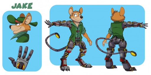 anthro clothing cybernetic_arm cybernetic_leg cybernetic_limb cybernetics green_clothing green_hat green_headwear green_jacket green_topwear hat headgear headwear jacket machine male solo topwear green-nightingale jake_(casandro) cyborg dipodomyine heteromyid kangaroo_rat mammal rodent model_sheet