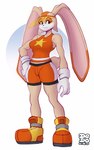 aged_up anthro bottomwear breasts broad_shoulders clothing female footwear gloves handwear long_arms shoes shorts solo standing topwear white_clothing white_gloves white_handwear dedoarts sega sonic_riders sonic_the_hedgehog_(series) cream_the_rabbit lagomorph leporid mammal rabbit 2020 hi_res