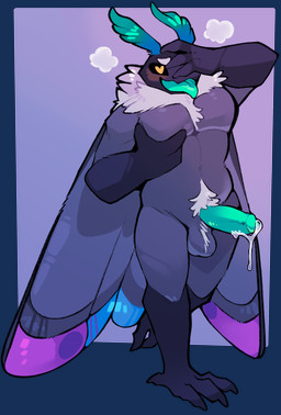 antennae_(anatomy) anthro balls blush bodily_fluids cum cum_on_penis erection genital_fluids genitals green_penis heart_eyes heart_symbol humanoid_genitalia humanoid_penis insect_wings lepidopteran_wings male neck_tuft nude open_mouth pec_grab pecs penis pubes simple_background solo tongue tongue_out tuft wings direbatty luminaire_(sodamoth) arthropod insect lepidopteran moth 2021 absurd_res alpha_channel digital_media_(artwork) hi_res