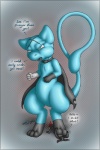 2013 3_toes alternate_color ambiguous_gender anthro blue_body colored dated dialogue digital_drawing_(artwork) digital_media_(artwork) digitigrade duo eevee english_text fan_character feet forceswerwolf generation_1_pokemon grey_eyes grey_text handwritten_text larger_anthro legendary_pokemon mew_(pokemon) micro nintendo paws pokemon pokemon_(species) shaded signature simple_background size_difference skunkhase smaller_anthro soft_shading sojiro stomping tail text toes