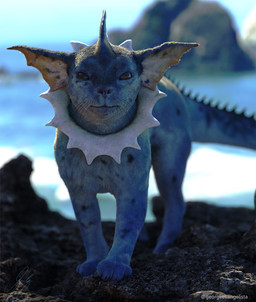 ambiguous_gender black_eyes blue_body blue_skin blurred_background ear_fins feral fin frill_(anatomy) fur looking_at_viewer neck_fin nightmare_fuel outside quadruped realistic seaside solo water what what_has_science_done where_is_your_god_now whiskers why george_evangelista_(artist) nintendo pokemon eeveelution generation_1_pokemon pokemon_(species) vaporeon 3d_(artwork) digital_media_(artwork) hi_res signature