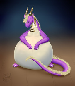 belly big_belly claws feral hair horn horn_jewelry huge_belly inflation jewelry looking_pleasured male mane mane_hair multicolored_body paw_on_belly paws piercing ring_piercing simple_background smile solo tail two_tone_body lunhiss mythology dragon mythological_creature mythological_scalie scalie 2023 dated digital_drawing_(artwork) digital_media_(artwork) hi_res portrait shaded signature