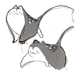 :3 beady_eyes feral humor simple_background smile solo whiskers white_background yogin domestic_cat felid feline felis fish hybrid mammal manta_ray marine ray_(fish) stingray hi_res sketch