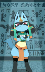 ambiguous_gender anthro blue_body blue_fur bottomwear clapping clothing crossed_arms dancing egyptian egyptian_clothing fur glitch group holowear_(pokemon) horn loincloth looking_at_viewer music paws qr_code red_eyes space standing synced_to_music tail trio white_body white_fur yuika9200 ankha_zone blancmange_(band) nintendo pokemon pokemon_unite rickroll guardian_style_cinderace ruins_style_lucario sacred_style_absol absol cinderace cofagrigus generation_2_pokemon generation_3_pokemon generation_4_pokemon generation_5_pokemon generation_8_pokemon lucario pokemon_(species) sigilyph xatu 5:8 animated hi_res long_playtime meme sound webm