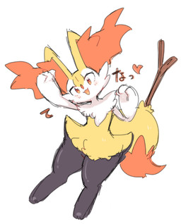 3_fingers 3_toes ambiguous_anthro ambiguous_gender anthro arm_tuft biped black_body black_fur black_legs blush blush_lines cheek_tuft chest_tuft digitigrade dipstick_tail eyelashes facial_tuft featureless_crotch feet fingers flat_chested food front_view fur heart_symbol hip_tuft inner_ear_fluff looking_at_viewer markings multicolored_body multicolored_fur multicolored_tail nude_ambiguous nude_anthro object_in_tail open_:3 open_mouth open_smile orange_body orange_eyes orange_fur orange_inner_ear_fluff orange_tail_tip paw_pose pointy_ears pose prick_ears shoulder_tuft simple_background smile solo stick stick_in_tail tail tail_markings text toes tuft two_tone_tail white_background white_body white_fur yellow_body yellow_fur yellow_tail yakiniku628 nintendo pokemon braixen canid generation_6_pokemon mammal pokemon_(species) 2022 cel_shading colored colored_sketch digital_drawing_(artwork) digital_media_(artwork) full-length_portrait hi_res japanese_text portrait shaded sketch
