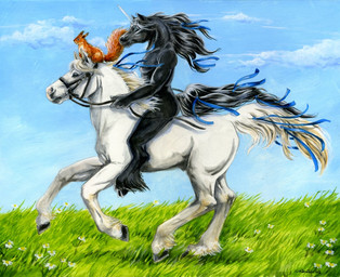 animal_genitalia anthro casual_nudity cloud duo_focus feral genitals grass group horn male mount nude on_top outside plains plant quadruped riding sheath sky straddling tail heather_bruton mythology equid equine horse mammal mythological_creature mythological_equine rodent sciurid tree_squirrel unicorn 2008 painting_(artwork) traditional_media_(artwork)