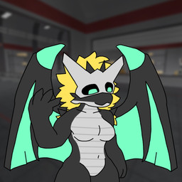 4_fingers anthro black_body bone bone_mask female fingers fur green_eyes mask nude skull skull_mask solo wings yellow_body yellow_fur raganlier changed_(video_game) mythology elder_dragon_(changed) dark_latex dragon mythological_creature mythological_scalie scalie 1:1