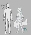 absurd_res animal_humanoid canid canid_humanoid canine canine_humanoid chart digital_drawing_(artwork) digital_media_(artwork) female fox_humanoid foxtrot_(glacierclear) glacierclear greyscale height_chart hi_res humanoid mammal mammal_humanoid mint_chip_(glacierclear) monochrome