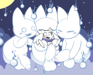 anthro anthro_on_anthro anthro_penetrated anthro_penetrating anthro_penetrating_anthro balls big_balls big_penis biped blue_clothing blue_sweater blue_topwear clothing female female_penetrated genitals ghost_sex group huge_balls huge_penis large_penetration larger_male male male/female male_penetrating penetration penis questionable_consent semi-anthro sex size_difference smaller_female sweater topwear vaginal vaginal_penetration vulva aintsmart cave_story sue_sakamoto ghost lagomorph mammal mimiga night_spirit spirit 2019 digital_media_(artwork)