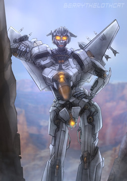 anthro back_wings biped black_body blue_sky bodily_fluids canyon cloud decepticon female female_humanoid front_view gatling_gun genital_fluids genitals glowing glowing_eyes glowing_genitalia glowing_vulva grey_body gun hand_on_hip hand_on_own_hip leaning leaning_sideways lips machine machine_gun missile multicolored_body not_furry outside pink_lips ranged_weapon sky text vaginal_fluids vulva weapon wings wrist_gun yellow_eyes berrythelothcat hasbro takara_tomy transformers fan_character cybertronian humanoid robot robot_humanoid 2026 artist_name hi_res portrait three-quarter_portrait