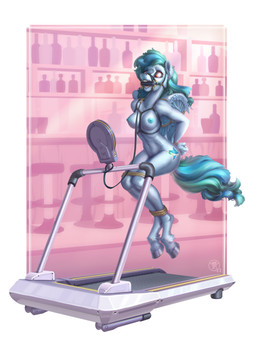 anthro areola bdsm bit_gag blue_body blue_fur blue_hair blue_tail bondage bound bound_female breasts cutie_mark female fur gag green_hair green_tail hair hooves hopping leash multicolored_hair nipples rope solo tail treadmill two_tone_hair two_tone_tail wings gor1ck hasbro my_little_pony mythology fan_character siriusnavigator equid equine mammal mythological_creature mythological_equine pegasus 3:4 absurd_res hi_res