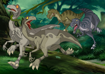 brown_body chasing claws feral green_body grey_body group male orange_sclera running tail toe_claws yellow_sclera isismasshiro don_bluth the_land_before_time universal_studios ozzy_(the_land_before_time) screech_(the_land_before_time) strut_(the_land_before_time) thud_(the_land_before_time) deinonychus dinosaur dromaeosaurid ornithomimid ornithomimosaur prehistoric_species reptile saurischian scalie struthiomimus theropod hi_res watermark brother_(lore) brothers_(lore) sibling_(lore)