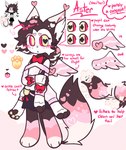 3_toes 4_arms 4_fingers anthro barefoot bent_arm black_body black_bottomwear black_clothing black_fingers black_fur black_hair black_nose black_skirt black_tail_tip blush bottomwear bow_tie closed_frown clothed clothed_anthro clothed_female clothing club_pupils color_swatch diamond_pupils dipstick_tail directional_arrow eyebrows eyelashes feathered_wings feathers feet female female_anthro fingers fluffy fluffy_tail frown fully_clothed fully_clothed_anthro fully_clothed_female fur hair hand_on_arm hand_pawpads heart_(marking) heart_eyebrows heart_pupils heart_symbol inner_ear_fluff long_tail markings motion_lines mouth_closed multi_arm multi_limb multicolored_hair multicolored_tail multicolored_wings pawpads pink_clothing pink_eyebrows pink_markings pink_shirt pink_tail pink_tongue pink_topwear pink_wings ponytail pronouns red_bow_tie red_sclera shirt skirt small_nose solo spade_pupils standing tail tail_markings text toes tongue tongue_out topwear tuft white_body white_fur white_inner_ear_fluff white_tail wings yellow_eyes yellow_pawpads punipuniii hazbin_hotel aster_(punipuniii) fan_character cat_demon demon felid feline mammal 2024 digital_media_(artwork) english_description english_text flat_colors hi_res model_sheet