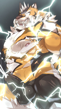 abs anthro bodily_fluids bodysuit captured clothed clothing cum cum_in_clothing cum_in_pants cum_through_clothing cum_through_pants electricity electrostimulation erection erection_under_clothing fallen_hero gag gagged genital_fluids male muscular muscular_anthro muscular_male nipples orgasm pecs skinsuit solo spandex superhero tight_clothing torn_clothing wet wet_clothing orange11803164 lifewonders live_a_hero ryekie_(live_a_hero) felid mammal pantherine tiger 9:16 hi_res