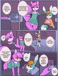 absurd_res age_difference anthro bed breasts bunnybits clothed clothing comic controller countershading dialogue digital_media_(artwork) duo english_text female first_page fully_clothed fur furniture hair head_on_pillow hi_res holding_controller holding_object inside kai_(kaibun) lagomorph leporid male mammal mother_(lore) mother_and_child_(lore) mother_and_son_(lore) older_female on_bed panties parent_(lore) parent_and_child_(lore) parent_and_son_(lore) pillow pink_body pink_fur pink_tail rabbit raevis rodent sciurid sitting son_(lore) stairs tail text tree_squirrel underwear white_body white_clothing white_fur white_panties white_underwear young young_anthro younger_male