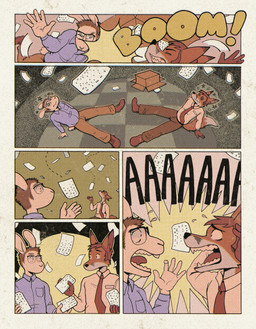anthro college duo male school tuvvin canid canine fox lagomorph leporid mammal rabbit absurd_res comic hi_res